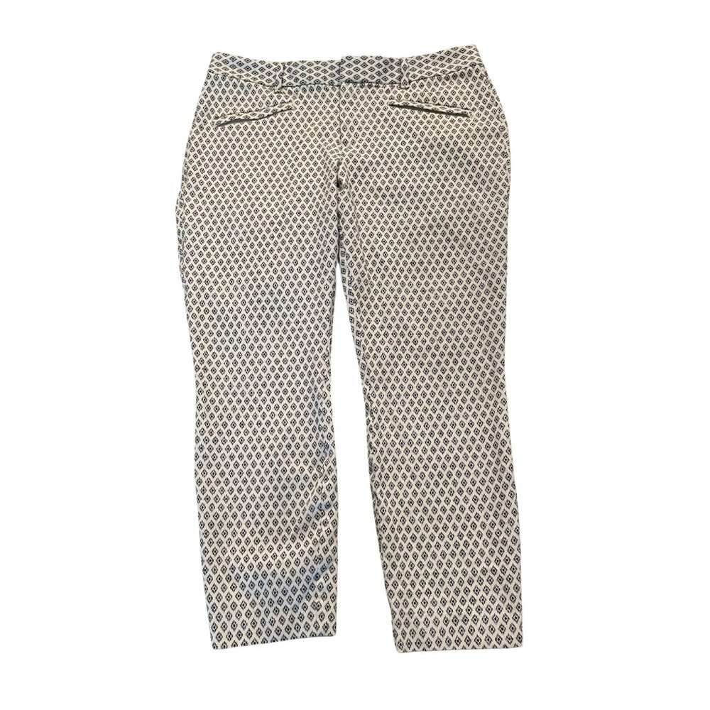 GAP Black and White Patterned Curvy Skinny Ankle Pants • Size 14